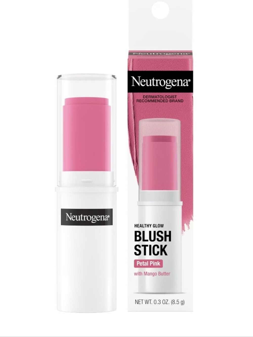 Neutrogena Healthy Glow Creamy Blush Stick Makeup, Petal Pink, 0.3oz